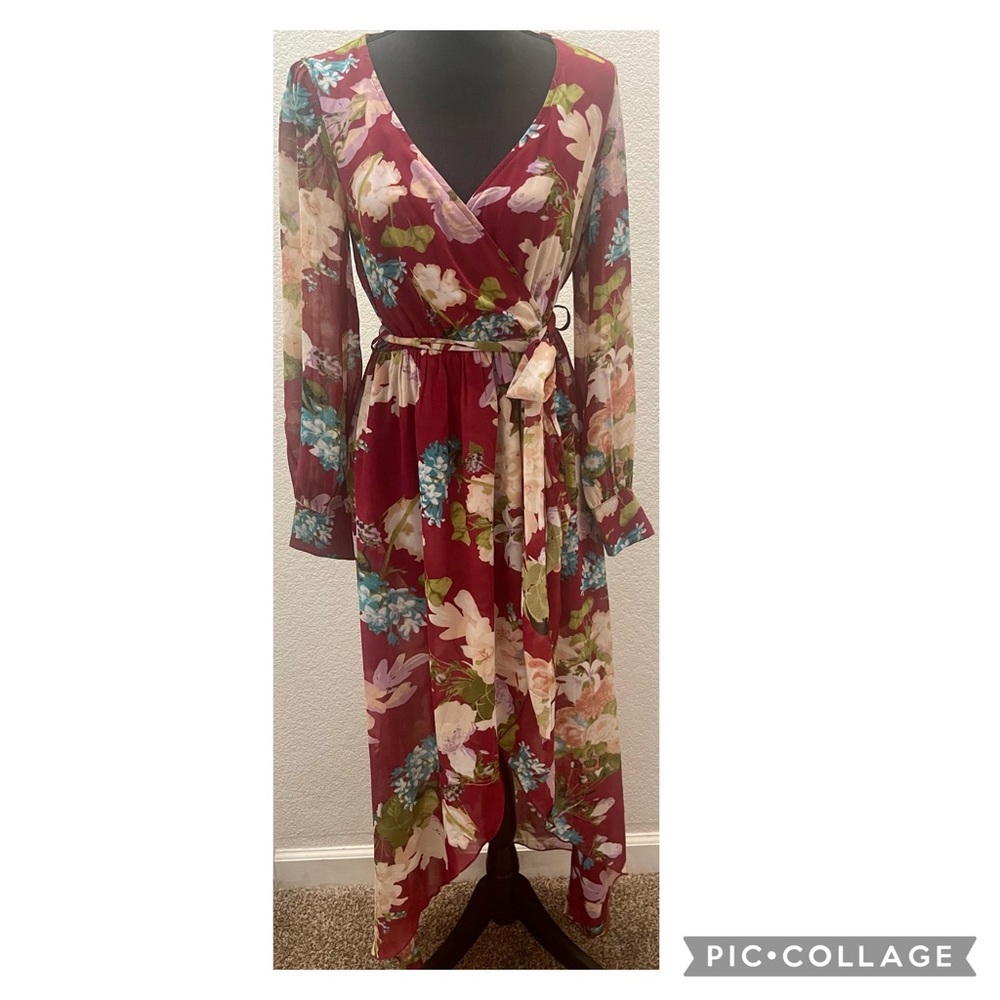 Floral warp around maxi dress